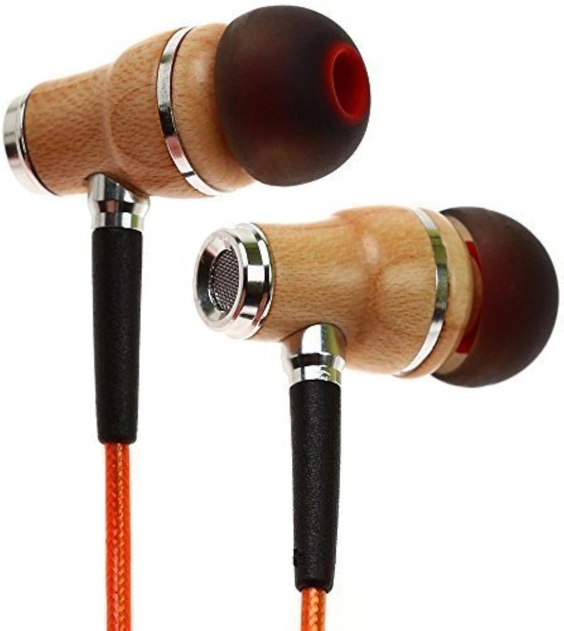 Symphonized Premium Wooden Earphones Wired (3.5mm Jack) Deep Bass Sound, 3D Sound, Microphone Volume Control, 90% Noise Cancelling for Type C Devices. Earphones for Android - Image 1